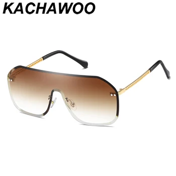 Kachawoo mužov námestie slnečné okuliare bez obrúčok jeden kus objektívu gradient objektív hnedé letné veľké slnečné okuliare pre ženy kovové vetru