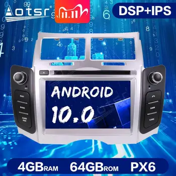 Android 10.0 PX6 4GB+64GB DSP Auto DVD Prehrávač Multimediálny Prehrávač pre Toyota Yaris 2005-2011 Auto Stereo GPS Navigácie Vedúci Jednotky