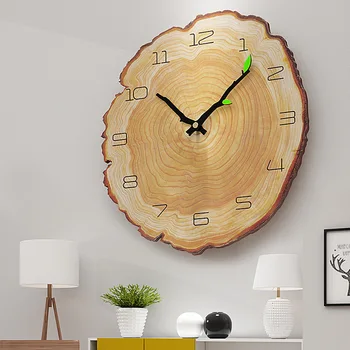 Nordic domáce dekorácie, nástenné hodiny obývacia izba stlmiť ročné krúžok quartz hodiny Ázia tvorivé imitácia dreva, obilia hodiny 12 palcov
