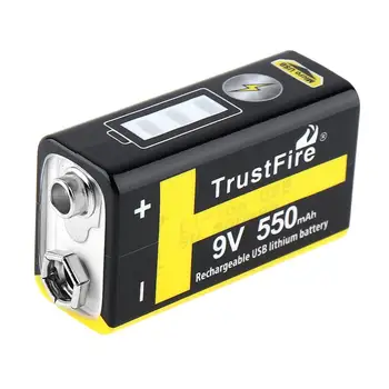 4pcs/veľa TrustFire 9V 550mAh Nabíjateľná Lítiová Batéria s 3A Nabíjacieho Prúdu Pre Multimeter / Wireless Mikrofón / Alarm