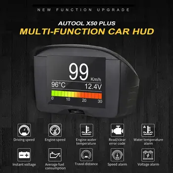 AUTOOL X50Plus Multi-Function OBD Auto Head-up Ukazovateľ Digitálne Obd 2 HUD Meter Auto Alarm Teploty Vody Rozchod Rýchlosť