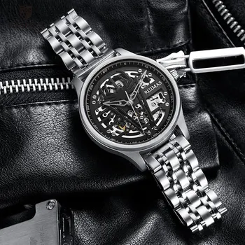 RUIMAS pánske Hodinky Top Značky Luxusné Automatické hodinky Muž Ocele Šport Mechanica Náramkové hodinky Relogio Masculino Reloj Hombre 6787