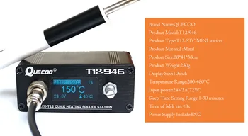 Nové STC T12-946 Mini spájkovacie stanice 1.3 palcový elektronický Digitálny regulátor s P9 plastová rukoväť a žehlička tipy zváracích nástrojov