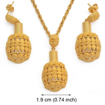 Africké Zlaté Šperky Sady pre Ženy, Zlatá Farba Etiópskej Prívesok Náhrdelníky Náušnice Stredného východu Arabských Svadobné Ozdoby
