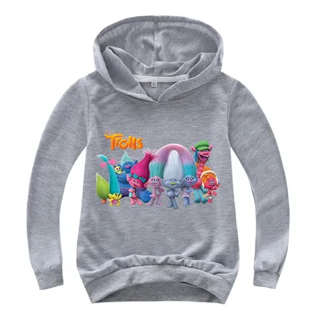 2020 nové detské bunda multicolor detský sveter trollov karikatúra tlače s kapucňou sveter oblečenie pre chlapcov a dievčatá, mikiny