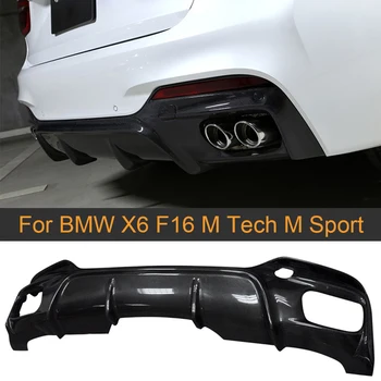 Pre X6 F16 Zadný Nárazník Difúzor Pery Spojler pre BMW X6 F16 M Tech M Šport-2019 Uhlíkových Vlákien Zadný Nárazník Spojler, Difúzor