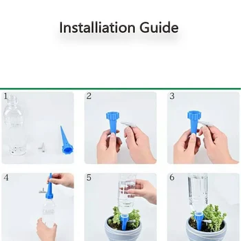 6 ks Nastaviteľné Samostatne Zalievanie Hrotmi Vnútorné Vonkajšie Plastové Fľaše Záhradné Rastliny Zavlažovanie Zásobníka Systému