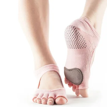 Ženy Cowhide Silikónový Anti-Slip Jogy Ponožky Quick-Dry Tlmenie Päť Prst Pilates, Fitness Balet Priedušná Športové Ponožky Dobrú Priľnavosť