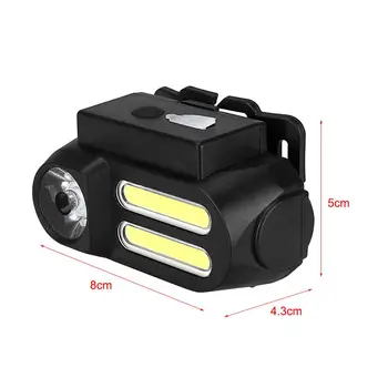 Outdoor Camping Prenosný Mini COB LED Svetlomet USB Nabíjateľné 4 režimy Rybárske Svetlomety baterka
