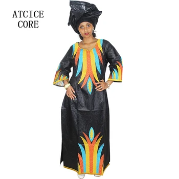 AFRICKÉ šaty pre ženy bavlna afriky povodí riche vyšívané tradičný dizajn dlhé šaty LA089#