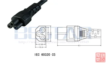 Notebook Prenosný Napájací Kábel UK Plug BS1363 13A Na IEC320 C5 PC Krátky Kábel 20 cm