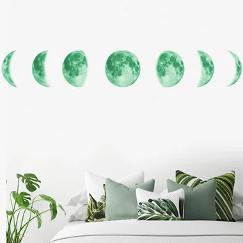 30 cm, fázy Mesiaca 3D Svetelná Stena Nálepky obývacia izba dekorácie Svietiť v tme nástenná maľba spálňa Umenie Obtlačky Mesiac eclipse nálepky