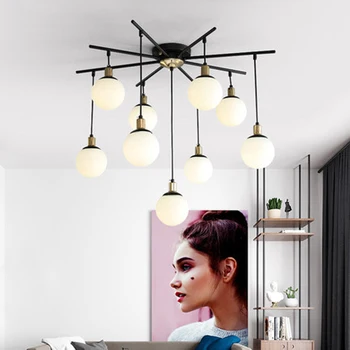 Moderné závesné svietidlo sklenenú guľu svetla magic bean lustre Nordic dizajnér osobnosti tvorivý LED lesk na obývacia izba