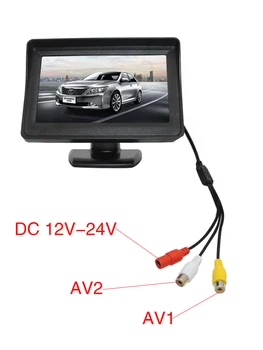 Vysoko Kvalitné Rozlíšenie 4.3 Palcový Auto Lcd HD Zadnej strane Monitora S Sunshield A Digitálny Displej