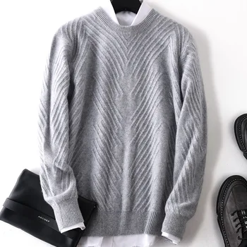 New winter woolen sweater men's turtleneck turtleneck sweater loose long-sleeved warm large knit bottom