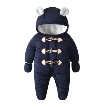 Detské Zimné Oblečenie Novorodenca Snowsuit Zahusťovanie S Kapucňou Detské Potápačské Snehu Nosiť Vrchné Oblečenie Baby Boy Girl Romper Dieťa Jumpsuit