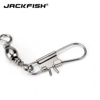 JACKFISH Rybárske Konektor 100KS/VEĽA čapu Koľajových Otočný Nehrdzavejúcej Ocele s drážkou Fishhook Lákať Riešiť Accessorie
