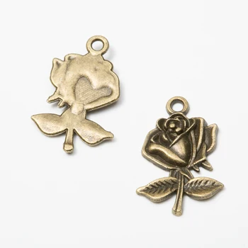 35 kusov retro kovové zliatiny zinku kvet prívesok pre DIY handmade šperkov náhrdelník, takže 7430