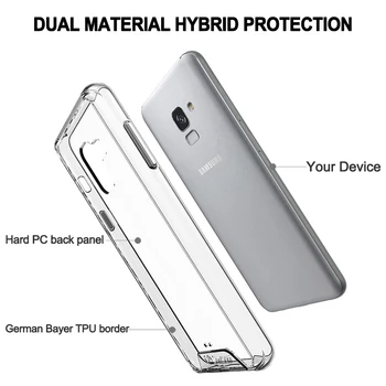 TOIKO Chiron Transparentné puzdro pre Samsung Galaxy A8 Plus A8+ 2018 Shockproof Soft Shell TPU Pevného PC Hybrid Ochrana Zadného Krytu