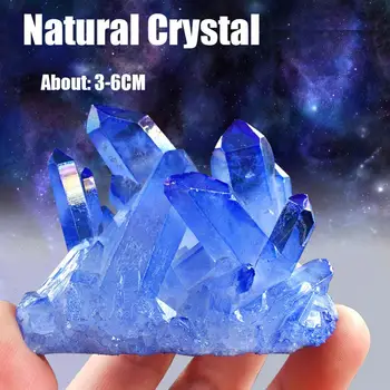 Prírodné Modré Klastra Crystal Klenot Kameň Liečivých Minerálnych Vzor Reiki Zbierať domov stôl dekor
