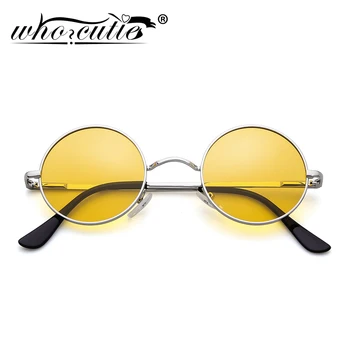 Okrúhle slnečné Okuliare Mužov Polarizované UV400 Vysokej Kvality, Dizajn Značky Vintage Retro Kruhu Rámom Slnečné Okuliare Ženy Žlté Šošovky 801B