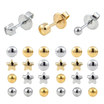 6 Párov Ear Piercing Stud Náušnice Tvary Tela Šperky 20 Rozchod Klincami Hypoalergénne