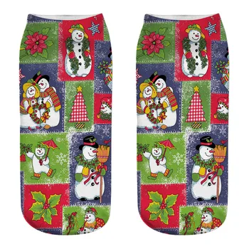Nový Rok Vytlačené Bavlna Vianočné Ponožky Žena Vintage Módy Darčeky cartoon Vianočné Výrobky perfektné vianočné darčeky носки A50