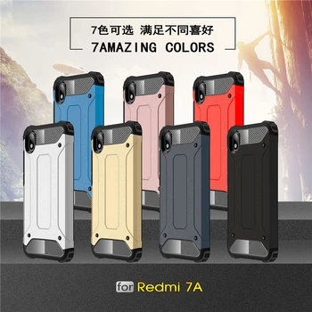 Pre Xiao Redmi 7A Prípade Silikónové Gumy Brnenie Shell Pevného PC Zadný Kryt Telefónu Pre Redmi 7A Ochranné puzdro pre Xiao Redmi 7A
