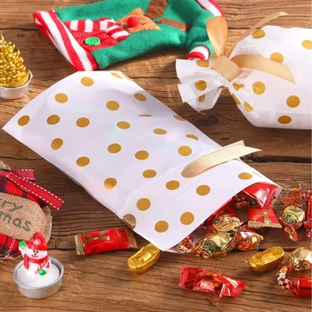 50 Balenia Liečbu Tašky s naťahovacou Šnúrou Candy Tašky, Plastové Prospech Vrecka Šnúrkou Cookie Tašky na Vianoce Svadobné Party Narodeniny Sk