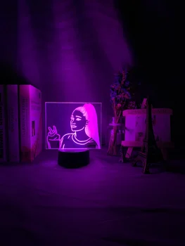 Spevák Ariana Grande Led Nočné Svetlo pre Fanúšikov Domáce Dekorácie Nočného Usb Batérie Led Farebný Akryl 3d Lampa Dropshipping