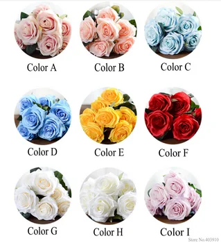 Lacné 10 hláv/kytice umelého hodvábu dekoratívne ruže kvet pre svadobné party dekorácie kytice 9 farieb