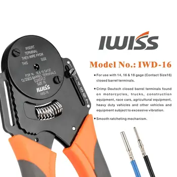 IWISS IWD-16 Mini Crimper Piller 18/16/14 AWG ručného Náradia Pre Deutsch Konektor Deutsch DT,DTM,DTP terminálu W2 Kliešte