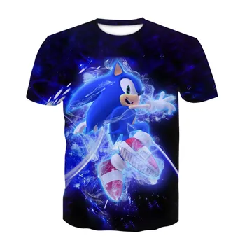 Super Sonic 3D Tlač ChildrenT-shirts Sonic The Hedgehog Chlapci Dievčatá 2020 Lete Bavlna Bežné Cartoon Oblečenie Tričká Ulici