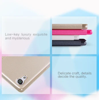 NILLKIN Iskru matný kožené inteligentný dizajn flip cover Ochranné puzdro pre Sony Xperia X kryt prípade funkcia spánku