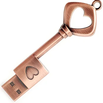 64GB USB 2.0 Flash Drive, Retro Láska Srdce Kľúč v Tvare Palec Disk,USB Pero Jednotky Medi USB Flash Kľúč