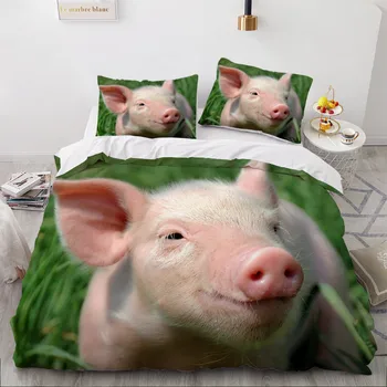 Pet-Pig Beddings 3D Custom Design Biela Deka Kryt Nastaví Zvierat Comforther Prípadoch obliečok 200*230 cm Full Double Twin Veľkosť
