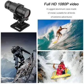 Full HD 1080P DV Mini Vodotesná Športová Kamera Bike Prilba Akcie DVR Video Cam 120 Stupňov Široký Uhol F9 Black ACEHE