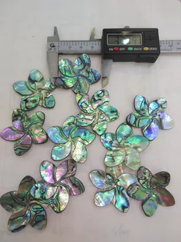 Top Vŕtané--10pcs Prírodné Abalone Shell Perly 24mm Kvet Petal Leaf Prívesky, šperky Dúha