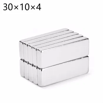 100KS 30*10*4 Neodýmu Magnet 30 mm x 10 mm x 4 mm Väčšinu Super Silné Pásy Blok Bar Magnety Vzácnych Zemín 30x10x4 doprava zadarmo