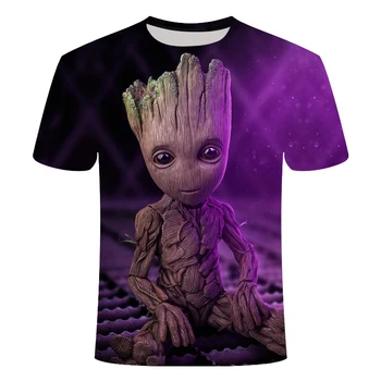 Letné Novú Pánsku 3D Tlač Superhrdina Groot Film Strážca Galaxy T-shirtMen a Ženy, Baby, Groot kvetináče Groot T-shirt