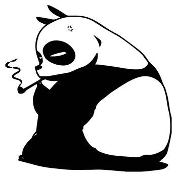 Auto Nálepky Animal Auto Tvar Samolepky Fajčenie Tuku Panda Zábavné PVC Auto Dekorácie-Nálepky Kryt proti Poškriabaniu Čierna/Biela, 18 cm*18 cm