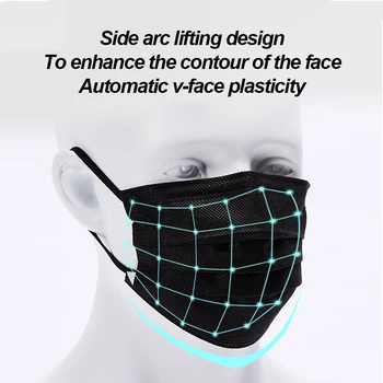 10-200pcs Čiernu Masku, Jednorazové Masku na Tvár Nonwove 3 Vrstvy Úst Masky filtra AntiDust Priedušný Ochranný Dospelých masky Rýchlu Loď