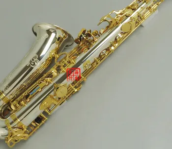 Úplne NOVÉ Alto Saxofón W037 poniklovaná Gold Key Profesionálne Super Hrať alto Sax Náustok S puzdrom darček