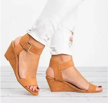 Ženy Sandále 2019 Kliny Lete Ležérne Topánky Pracky Popruhu Rímsky Gladiátor Sandále Ženy Sandalias Mujer