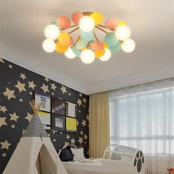 Kvet stropné lampy, detské izby svetlá tvorivé spálňa osvetlenie stropné svietidlo moderného LED Nordic molekulárnej svietidlá