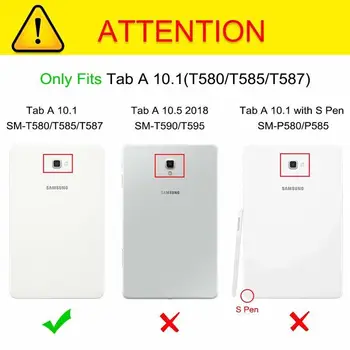 Prípad tabletu Samsung Galaxy Tab A A6 10.1 2016 T585 T580 SM-T580 T580N Auto Sleep/Wake Štýl Funda Prípadoch