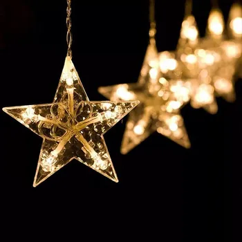2,5 M 138 led moon star rozprávkových svetiel Vianočné hviezdy string svetelné girlandy led záves pre svadbu/home/party/narodeniny dekorácie