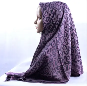 Ženy Retro Námestie Satin Hijabs Islamskej Šatky Žakárové Retro Moslimských Turbante Hlavu Šatku Dlhý Šál Pashmina 110x110cm
