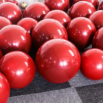 100ks Rubínovo Červený Balón Nový Lesklý Kov Pearl Latexové Balóny Chrome Kovové Farby Balónoch Svadobné Party Dekorácie