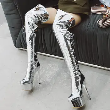 Doratasia dropship 2020 veľká veľkosť 48women topánky žena platformu sexy tenké vysoké podpätky nad kolená, topánky pre strán